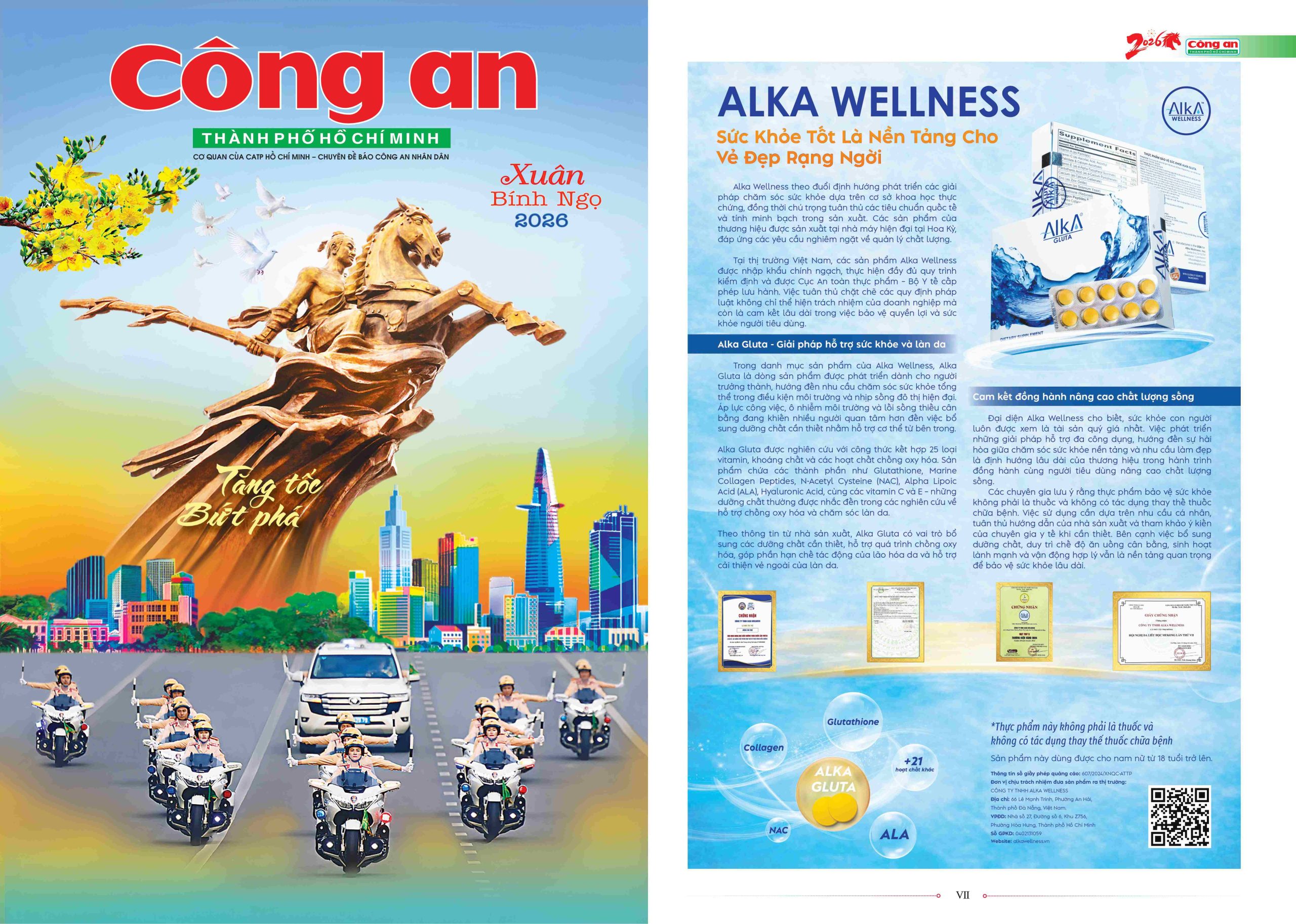 ALKA WELLNESS KHẲNG ĐỊNH VỊ THẾ TRÊN ẤN PHẨM ĐẶC BIỆT: BÁO XUÂN CÔNG AN TP.HCM 2026